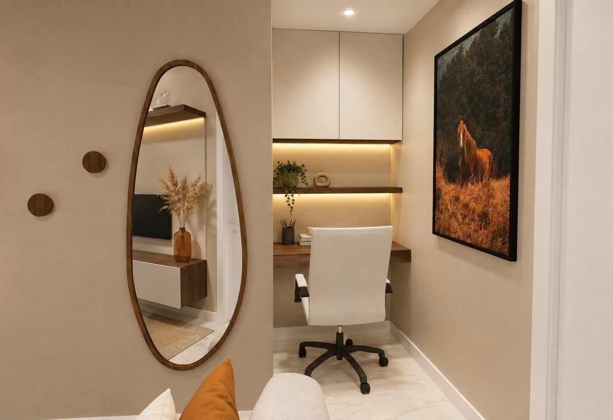 AL 272 — cantinho de home office com espelho