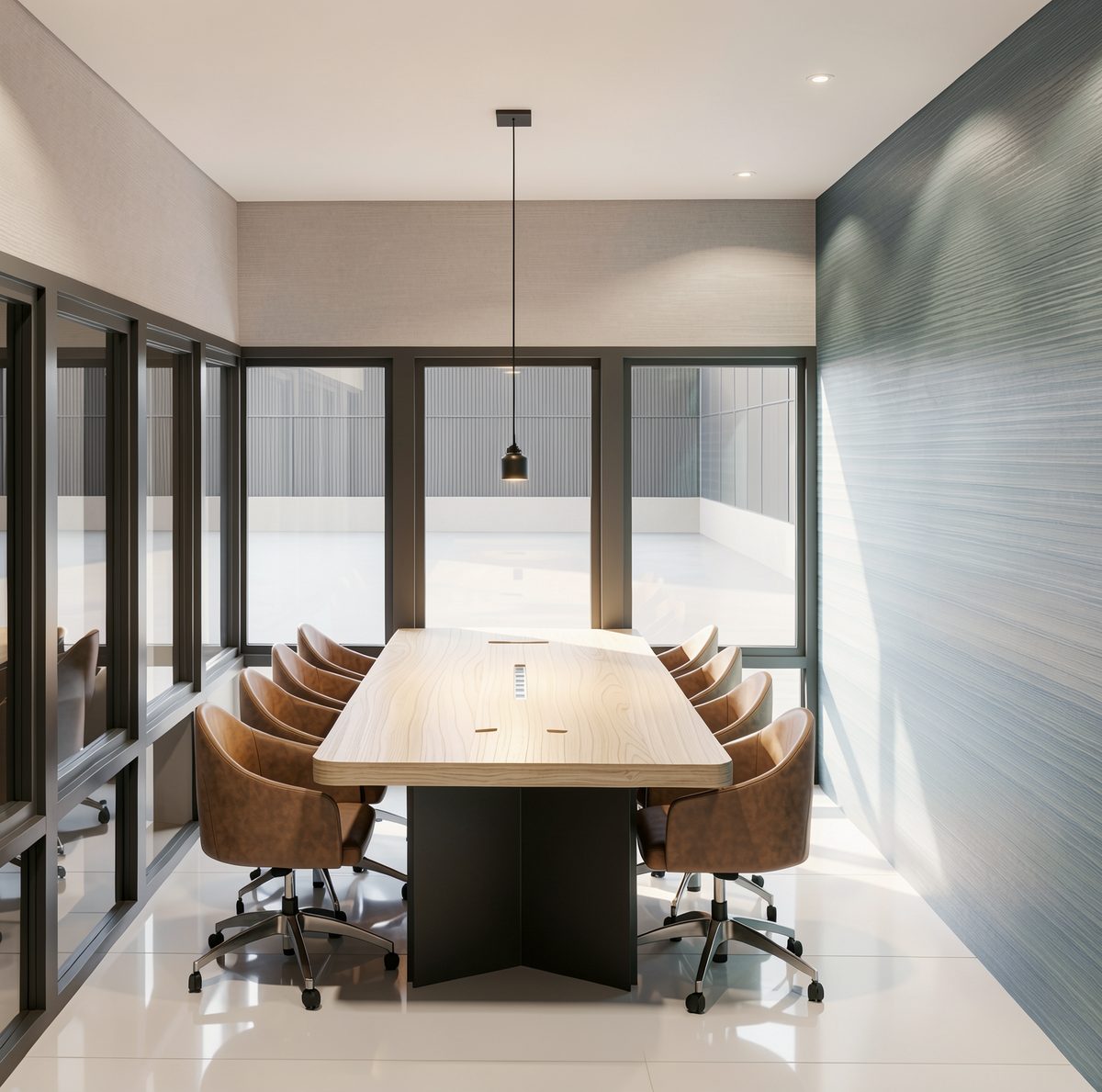 SL 851 — sala de reunião ampla com vista para o pátio